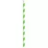 PacknWood Green Striped Paper Straws Wrapped - Diam.0.2'' L: 8.3'' - 6000 pcs