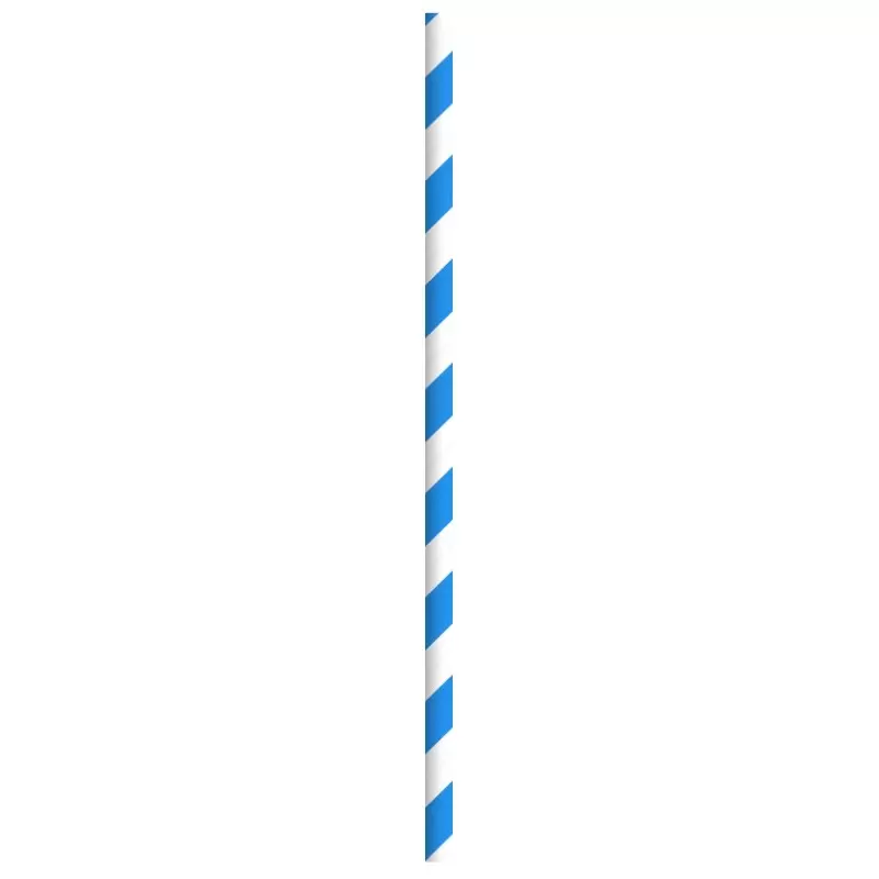 PacknWood Blue Striped Paper Straws Unwrapped - Diam.0.2'' L: 8.3'' - 3000 pcs PacknWood Blue Striped Paper Straws Unwrapped - Diam.0.2'' L: 8.3'' - 3000 pcs