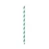 PacknWood Green Striped Paper Straws Wrapped - Dia: .2" L: 8.3" - 6000 pcs