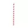 PacknWood Durable Smoothie Paper Straws With White & Red Stripes - Unwrapped - Diam.0.3'' L:7.75'' - 3000 pcs
