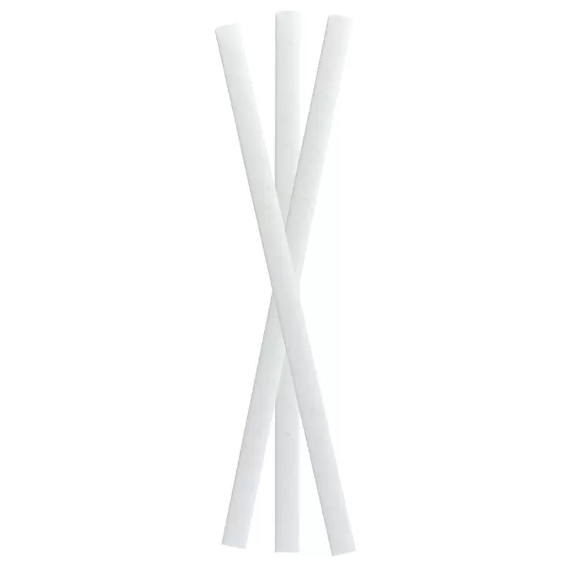 PacknWood Durable Solid White Smoothie Paper Straws - Wrapped - Diam.0.3'' L:7.75'' - 3000 pcs PacknWood Durable Solid White Smoothie Paper Straws - Wrapped - Diam.0.3'' L:7.75'' - 3000 pcs