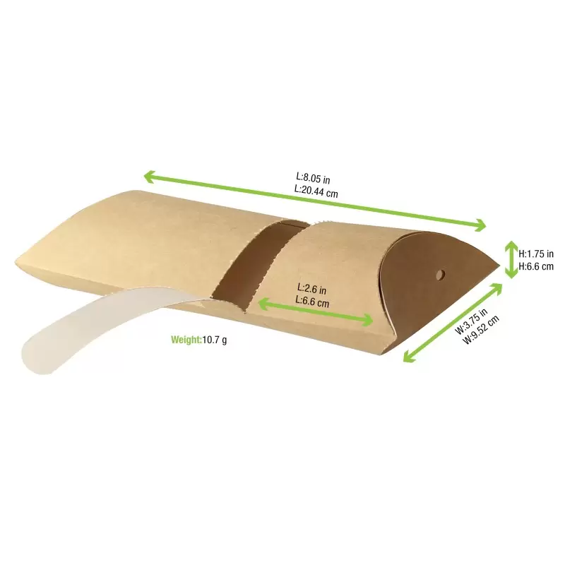 PacknWood Burrito & Crepe Container With Tear Off - 8.1 x 3.7 x 1.8'' - 600 pcs PacknWood Burrito & Crepe Container With Tear Off - 8.1 x 3.7 x 1.8'' - 600 pcs