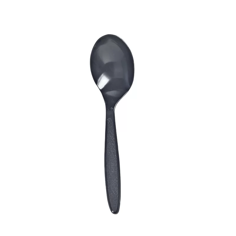 PacknWood Majesty Black Dessert Spoon - 6.22'' - 1000 pcs PacknWood Majesty Black Dessert Spoon - 6.22'' - 1000 pcs