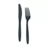 PacknWood Black Cutlery Set 3-1 (Knife, Fork, Napkin) - 7.55 x 1.77'' - 250 pcs