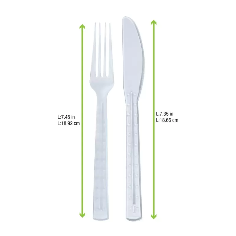 PacknWood Clear First Class Kit 2-1 (Fork, Knife) - 7.5'' - 250 pcs PacknWood Clear First Class Kit 2-1 (Fork, Knife) - 7.5'' - 250 pcs