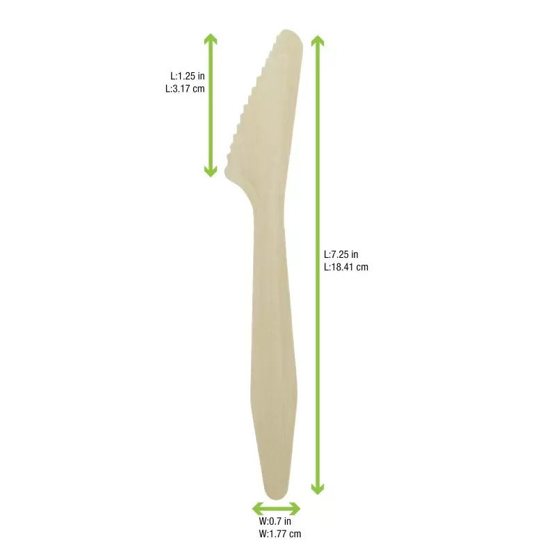 PacknWood Heavy Weight Wooden Knife - 7.3'' - 1000 pcs PacknWood Heavy Weight Wooden Knife - 7.3'' - 1000 pcs