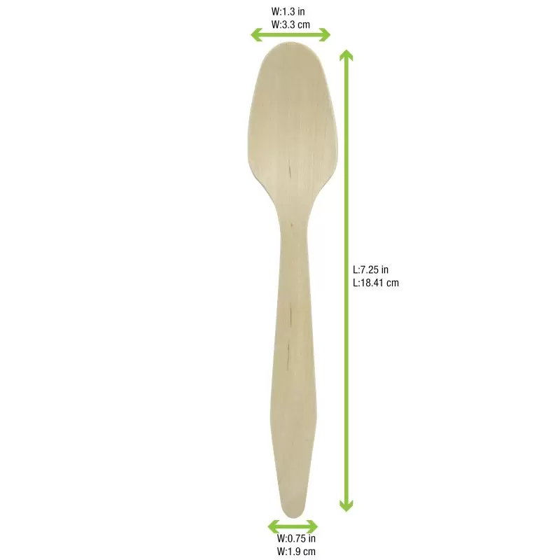PacknWood Heavy Weight Wooden Spoon Wrapped '' Paper Wrapper - 7.3'' - 500 pcs PacknWood Heavy Weight Wooden Spoon Wrapped '' Paper Wrapper - 7.3'' - 500 pcs