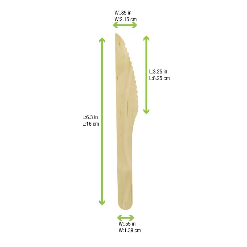 PacknWood Wooden Knife - 6.5'' - 2000 pcs PacknWood Wooden Knife - 6.5'' - 2000 pcs
