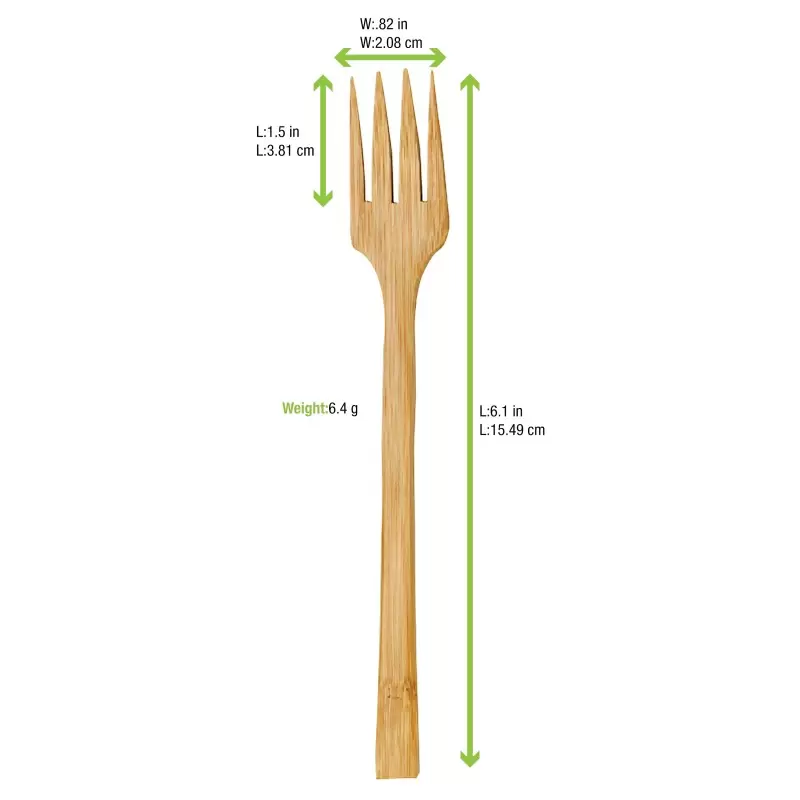 PacknWood Bamboo Fork - 6.3'' - 250 pcs PacknWood Bamboo Fork - 6.3'' - 250 pcs