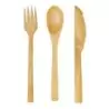 PacknWood Bamboo Cutlery 3-1 Kit (Knife, Fork, Spoon) - 6.3'' - 250 pcs
