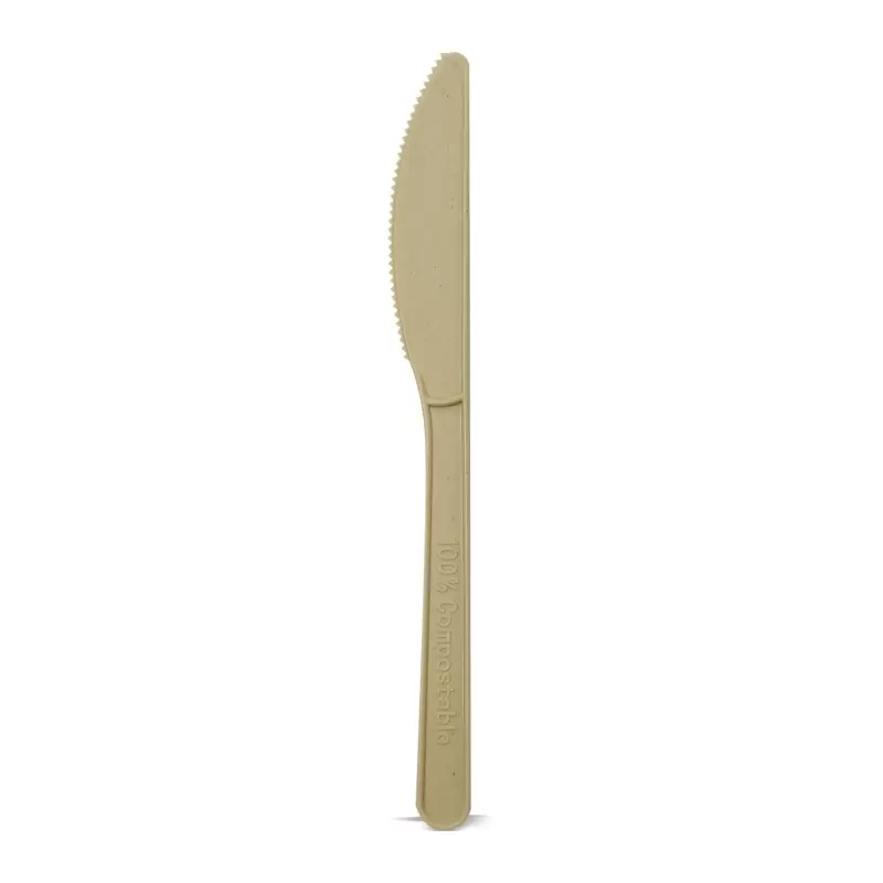 PacknWood Compostable & Heat Proof Corn - Bamboo Fiber Knife - 6'' - 1000 pcs PacknWood Compostable & Heat Proof Corn - Bamboo Fiber Knife - 6'' - 1000 pcs