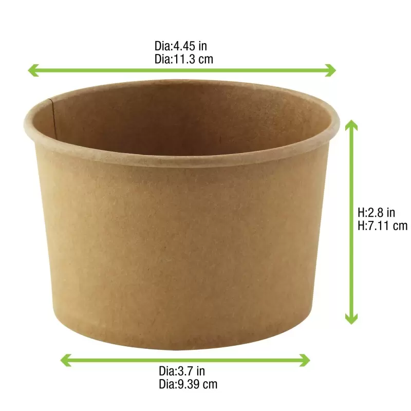 PacknWood Deli Kraft Container - 16oz Diam.4.49'' - 500 pcs PacknWood Deli Kraft Container - 16oz Diam.4.49'' - 500 pcs