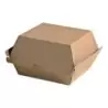PacknWood Kraft Corrugated Hamburger Clamshell Take Out Box - 5.7 x 5.3 x 3.2'' - 500 pcs