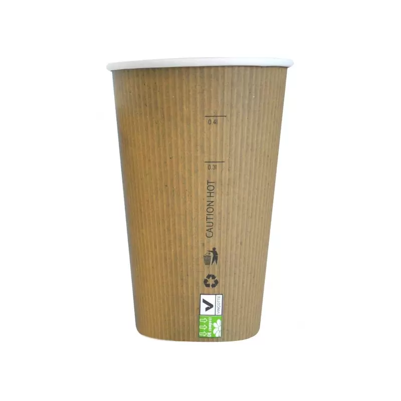 PacknWood Compostable Paper Cup Single Wall - 16oz Diam.3.5'' H:5.3'' - 1000 pcs PacknWood Compostable Paper Cup Single Wall - 16oz Diam.3.5'' H:5.3'' - 1000 pcs