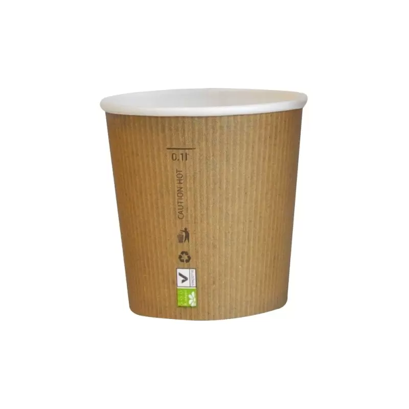 PacknWood Compostable Paper Cup Single Wall - 4oz Diam.2.4'' H:2.4'' - 1000 pcs PacknWood Compostable Paper Cup Single Wall - 4oz Diam.2.4'' H:2.4'' - 1000 pcs