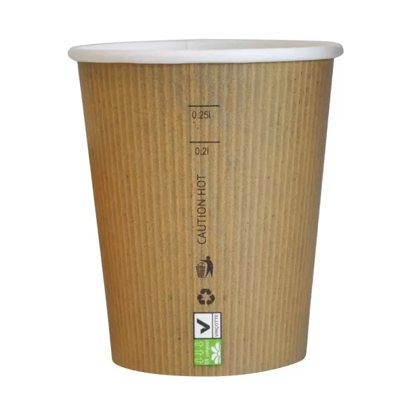 PacknWood Compostable Paper Cup Single Wall - 8oz Diam.3.1'' x H:3.6'' - 1000 pcs PacknWood Compostable Paper Cup Single Wall - 8oz Diam.3.1'' x H:3.6'' - 1000 pcs