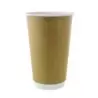 PacknWood Double Wall Kraft Compostable Paper Cup - 20oz Diam.3.5'' H:6.3'' - 500 pcs