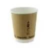 PacknWood Double Wall Kraft Compostable Paper Cup - 8oz Diam.3.15'' H:3.5'' - 500 pcs