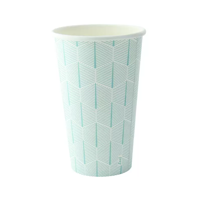 PacknWood Leaf Design Paper Cup - 16oz H:5.4'' W:2.4'' L:3.5'' - 1000 pcs PacknWood Leaf Design Paper Cup - 16oz H:5.4'' W:2.4'' L:3.5'' - 1000 pcs