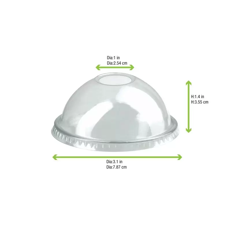 PacknWood Clear Pet Dome Lid For 210Poc81N & 210Pob80 & 210Poc121N & 210Pob121 - 2.91 x 2.91 x 1.37'' - 1000 pcs PacknWood Clear Pet Dome Lid For 210Poc81N & 210Pob80 & 210Poc121N & 210Pob121 - 2.91 x 2.91 x 1.37'' - 1000 pcs