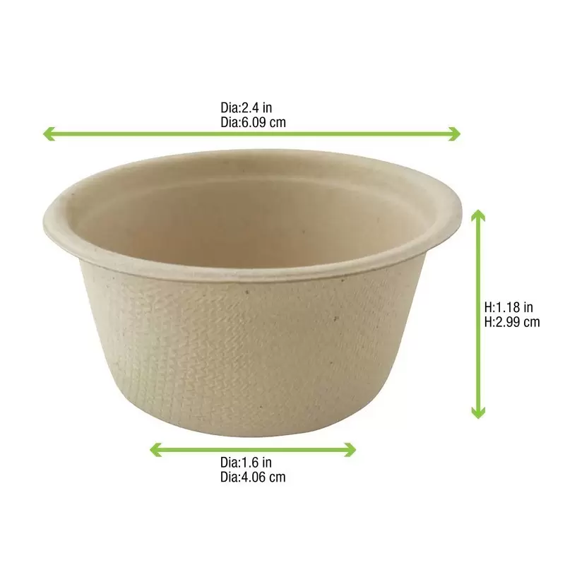 PacknWood Brown Sugarcane Souffle - Portion Cup - 2oz Diam.2.1'' - 2000 pcs PacknWood Brown Sugarcane Souffle - Portion Cup - 2oz Diam.2.1'' - 2000 pcs