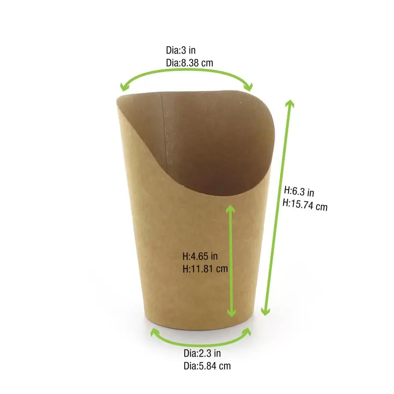 PacknWood Kraft Wrap Cup - 14oz H:6.3 Diam.3'' - 1000 pcs PacknWood Kraft Wrap Cup - 14oz H:6.3 Diam.3'' - 1000 pcs