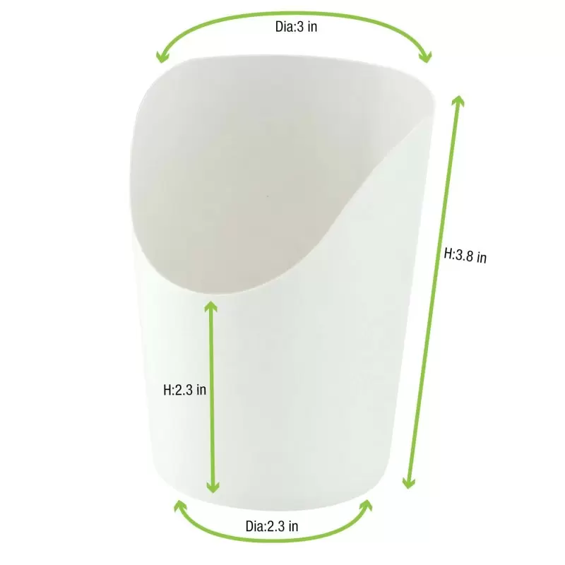 PacknWood White Kraft Wrap Cup - 6oz H:3.9 x Diam.2.36'' - 1000 pcs PacknWood White Kraft Wrap Cup - 6oz H:3.9 x Diam.2.36'' - 1000 pcs