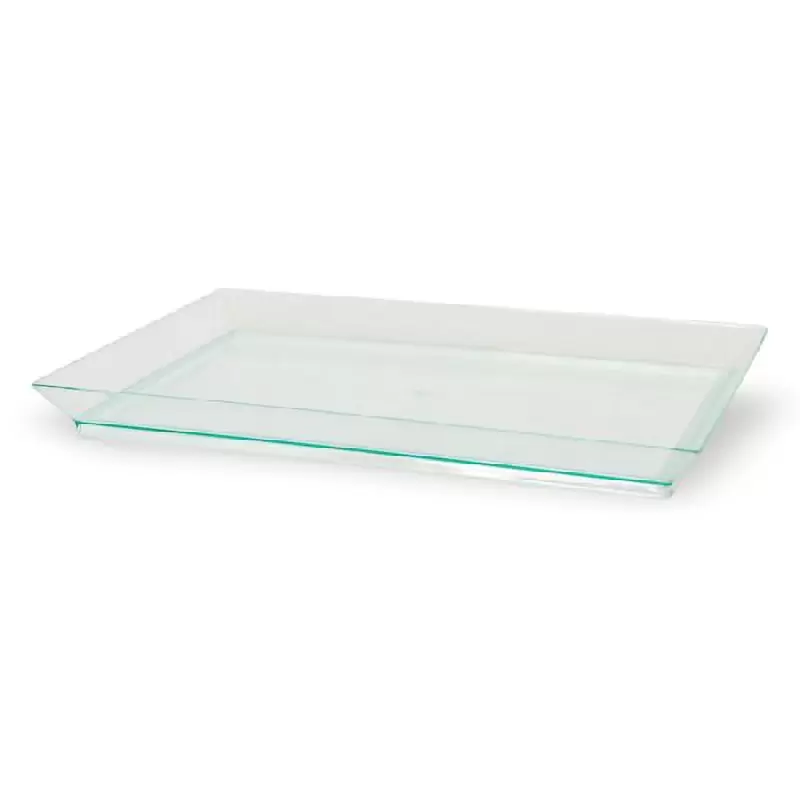 PacknWood Klarity Rectangular Transparent Green Dish - 7 x 5.1'' - 100 pcs PacknWood Klarity Rectangular Transparent Green Dish - 7 x 5.1'' - 100 pcs