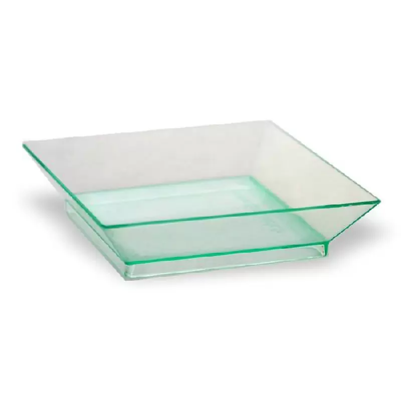 PacknWood Klarity Square Mini Transparent Green Dish - 1.5oz 2.5 x 2.5'' - 200 pcs PacknWood Klarity Square Mini Transparent Green Dish - 1.5oz 2.5 x 2.5'' - 200 pcs