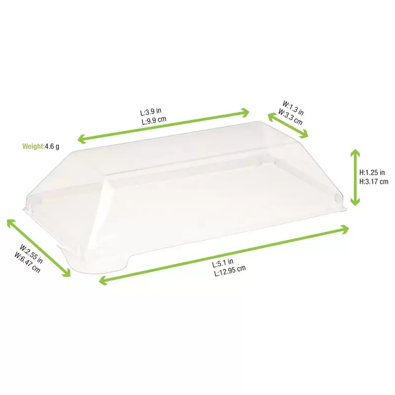 PacknWood Klarity Transparent Petgreen Lid For 210Klar1365 - 5.11 x 2.55'' - 200 pcs PacknWood Klarity Transparent Petgreen Lid For 210Klar1365 - 5.11 x 2.55'' - 200 pcs