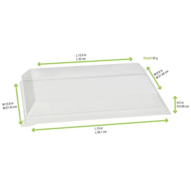 PacknWood Klarity Transparent Pet Green Lid For 210Klartray - 14.9 x 10.7 x 1.18'' - 50 pcs PacknWood Klarity Transparent Pet Green Lid For 210Klartray - 14.9 x 10.7 x 1.18'' - 50 pcs