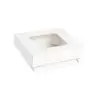 PacknWood White Kray Boxes With Pet Window Lid - 12oz 3.9 x 3.9 x 1.6'' - 250 pcs