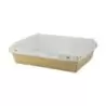 PacknWood Laminated Kraft Box With Clear Pet Lid - 32oz 7.9 x 5.5 x 2'' - 100 pcs