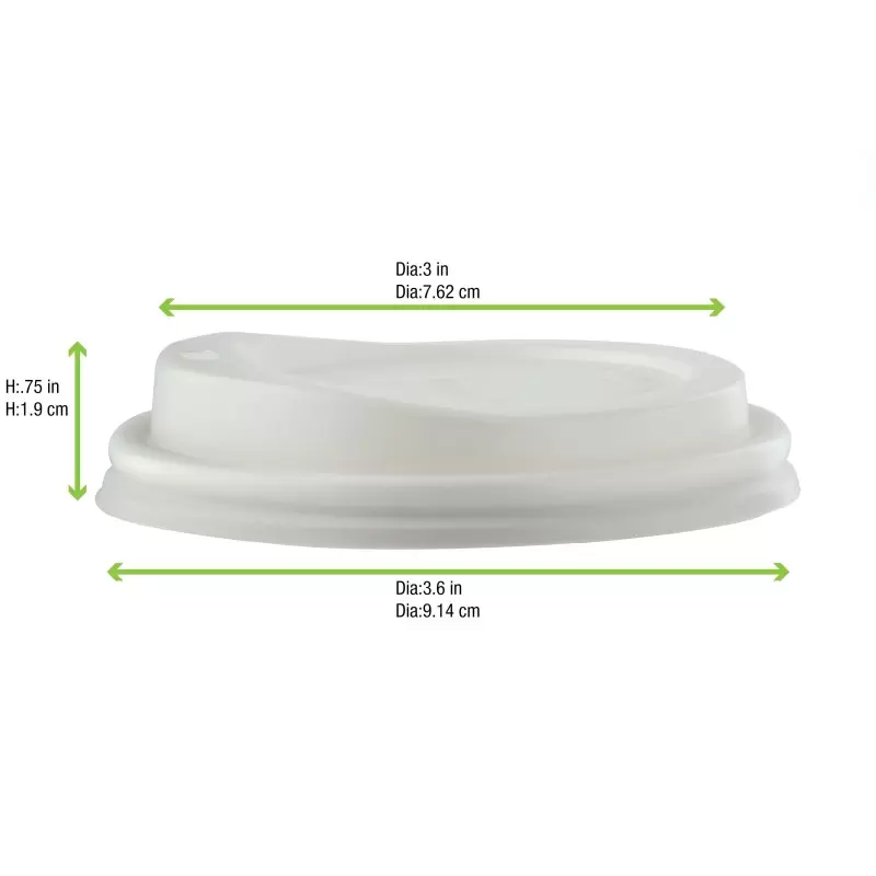 PacknWood Compostable Coffee Lid For 10 Oz, 12 Oz, 16 Oz, 20 Oz - Diam.3.54'' - 1000 pcs PacknWood Compostable Coffee Lid For 10 Oz, 12 Oz, 16 Oz, 20 Oz - Diam.3.54'' - 1000 pcs