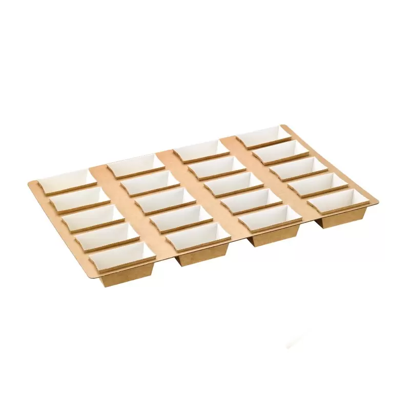 PacknWood Rectangular Baking Molds Tray - 14.2 x 22'' - 25 pcs PacknWood Rectangular Baking Molds Tray - 14.2 x 22'' - 25 pcs