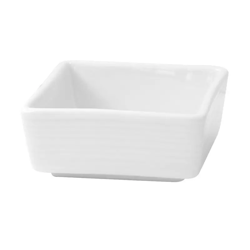 PacknWood Mini White Square Porcelain Sauce Dish - 2oz 2.8 x 2.8 x 1.2'' - 24 pcs PacknWood Mini White Square Porcelain Sauce Dish - 2oz 2.8 x 2.8 x 1.2'' - 24 pcs