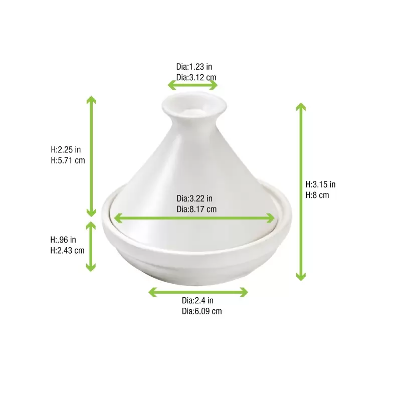 PacknWood White Mini Tajine - H:3.1'' - 24 pcs PacknWood White Mini Tajine - H:3.1'' - 24 pcs