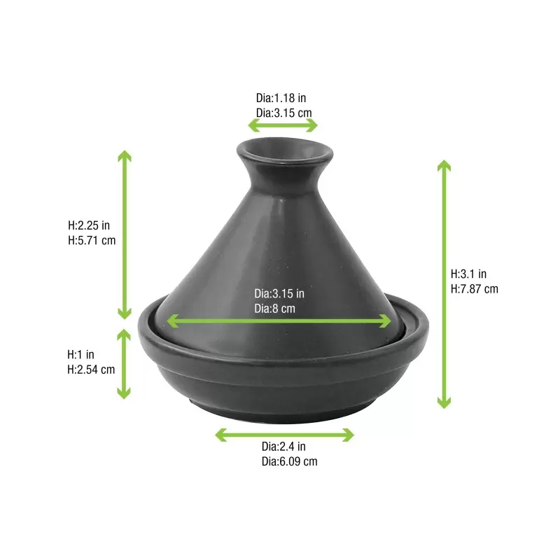PacknWood Black Mini Tajine - H:3.1'' - 24 pcs PacknWood Black Mini Tajine - H:3.1'' - 24 pcs