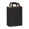 PacknWood Black Paper Bag With Handle - H:11'' Gusset:7.9 x 3.9'' - 250 pcs