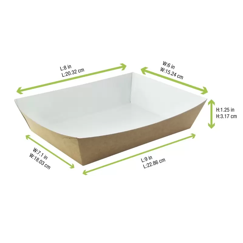 PacknWood Brown Paper Salad Box (Lid Optional) - 28oz 9'' x 6.5'' x 1.5'' - 200 pcs PacknWood Brown Paper Salad Box (Lid Optional) - 28oz 9'' x 6.5'' x 1.5'' - 200 pcs