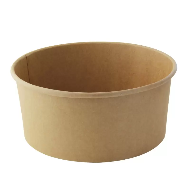 PacknWood Round Kraft Salad Bucket - 53oz Diam.7.3'' H:3.2'' - 360 pcs PacknWood Round Kraft Salad Bucket - 53oz Diam.7.3'' H:3.2'' - 360 pcs