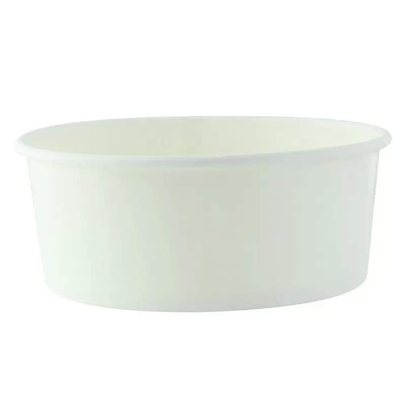 PacknWood Buckaty Round White To Go Container - 24oz Diam.5.9'' H:2.4'' - 360 pcs PacknWood Buckaty Round White To Go Container - 24oz Diam.5.9'' H:2.4'' - 360 pcs