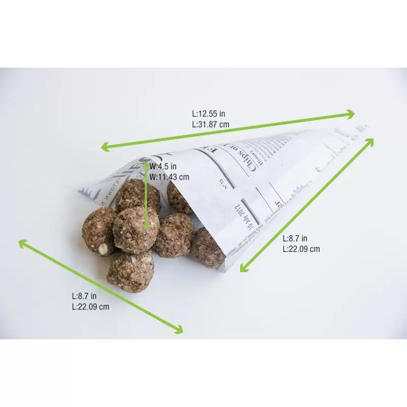 PacknWood Greaseproof Paper Cones Newspaper Printed - 20oz 8.7 x 8.7'' - 5000 pcs PacknWood Greaseproof Paper Cones Newspaper Printed - 20oz 8.7 x 8.7'' - 5000 pcs
