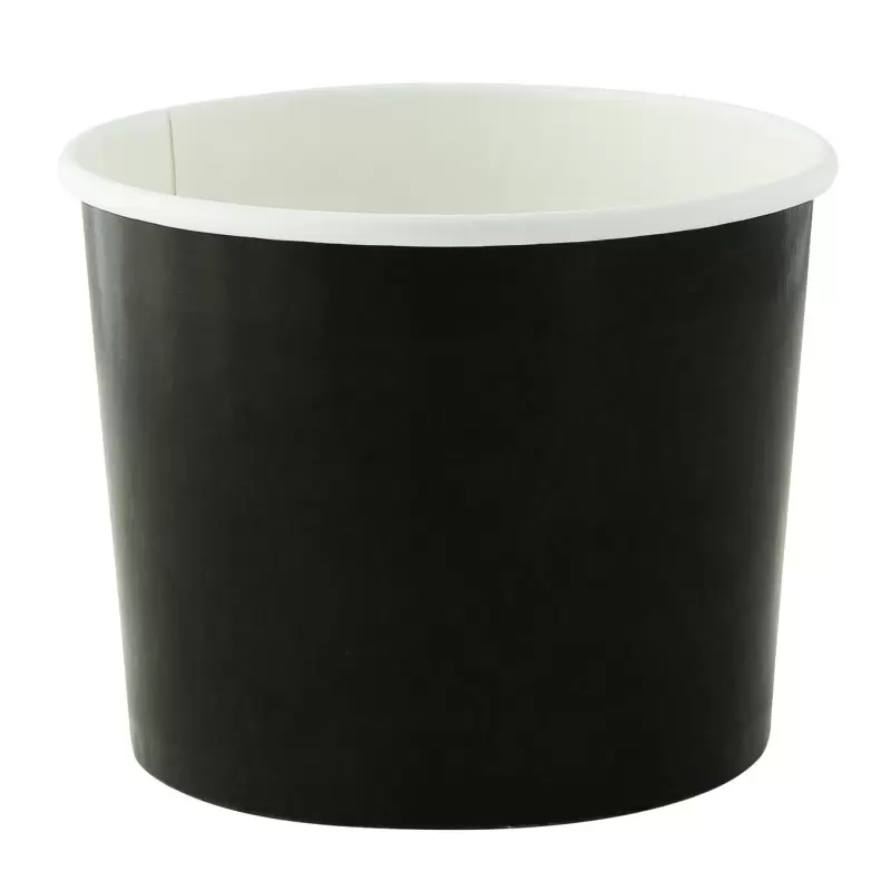 PacknWood Black Paper Cup - 10oz Diam.3.5'' H:3'' - 500 pcs PacknWood Black Paper Cup - 10oz Diam.3.5'' H:3'' - 500 pcs