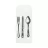 PacknWood White Paper Bag Cutlery With Logo - 8.66 x 3.35'' - 1000 pcs