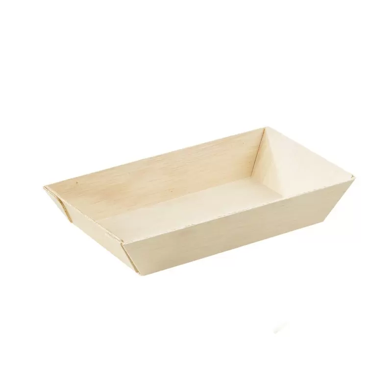 PacknWood Rectangular "Samurai" Wooden Dish - 10oz 6 x 3.3 x 1.1'' - 100 pcs PacknWood Rectangular "Samurai" Wooden Dish - 10oz 6 x 3.3 x 1.1'' - 100 pcs