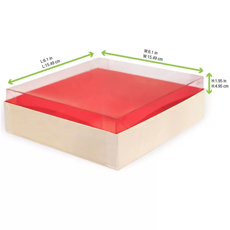 PacknWood Clear Pet Lid For 210Samred160 - 6.10 x 6.10 x 1.96'' - 100 pcs PacknWood Clear Pet Lid For 210Samred160 - 6.10 x 6.10 x 1.96'' - 100 pcs