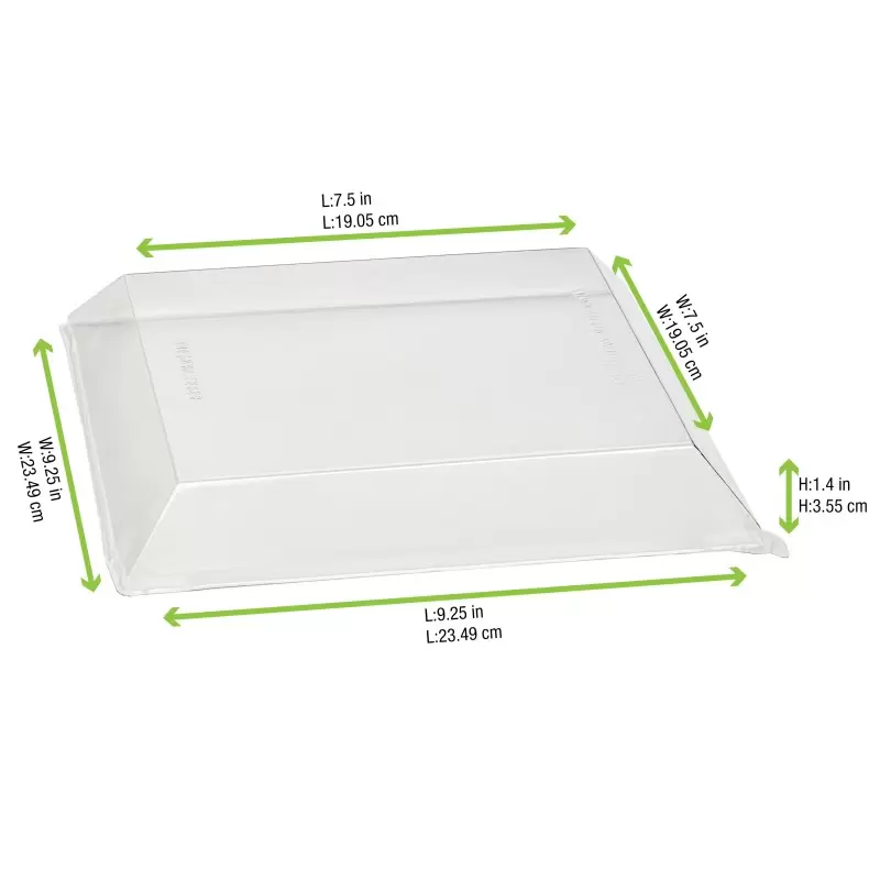 PacknWood Clear Pet Lid For 210Sambq2323 - 9.05 x 9.05 x 1.33'' - 100 pcs PacknWood Clear Pet Lid For 210Sambq2323 - 9.05 x 9.05 x 1.33'' - 100 pcs