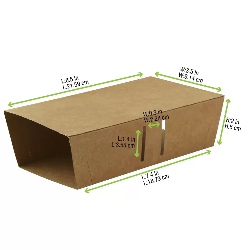 PacknWood Sleeve For Kraft Snack Tray 210Snak2 - L:7.4'' H:3.3'' W:2'' - 300 pcs PacknWood Sleeve For Kraft Snack Tray 210Snak2 - L:7.4'' H:3.3'' W:2'' - 300 pcs