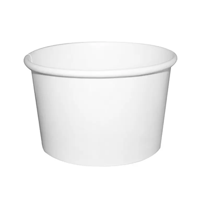 PacknWood White Soup Cup (Lid Optional) - 8oz Diam.3.3'' H:2.1'' - 500 pcs PacknWood White Soup Cup (Lid Optional) - 8oz Diam.3.3'' H:2.1'' - 500 pcs